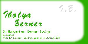 ibolya berner business card